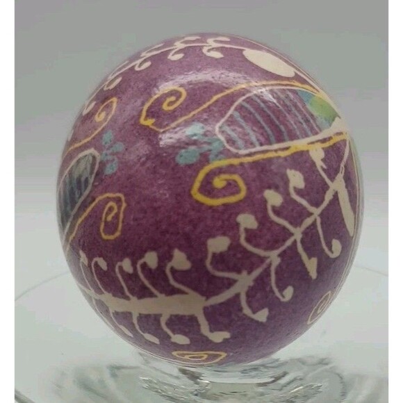 Pysanka Ukrainian Easter Empty Egg Chicken Handmade Pysanky Hutsul Hen Wax - Picture 5 of 6